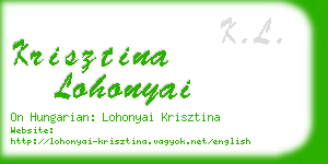 krisztina lohonyai business card